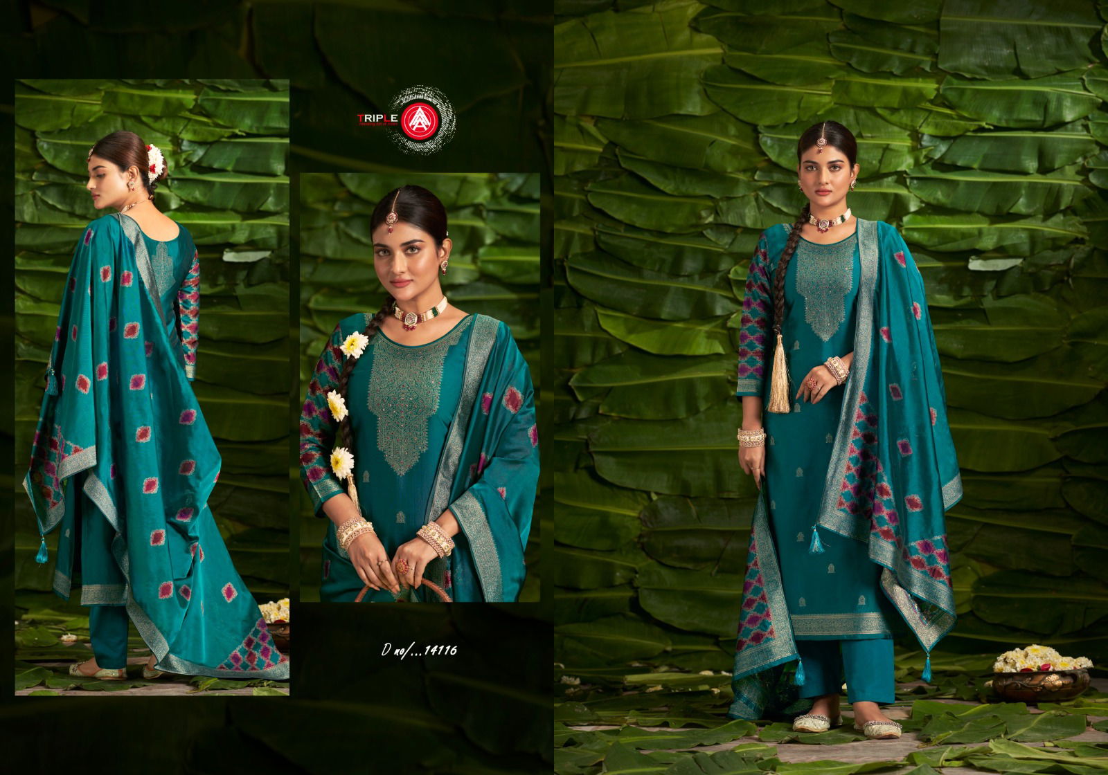 Saptrang By Triple Aaa Viscose Jacquard Designer Dress Material Wholesale Shop In Surat